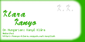 klara kanyo business card